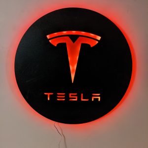 Tesla Logo LED Wall Art