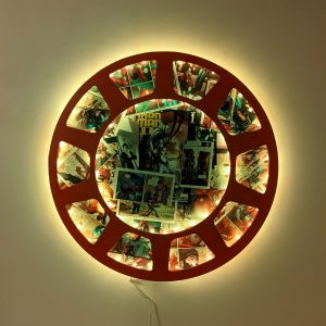 Iron Man Arc Reactor Comic LED Wall Art